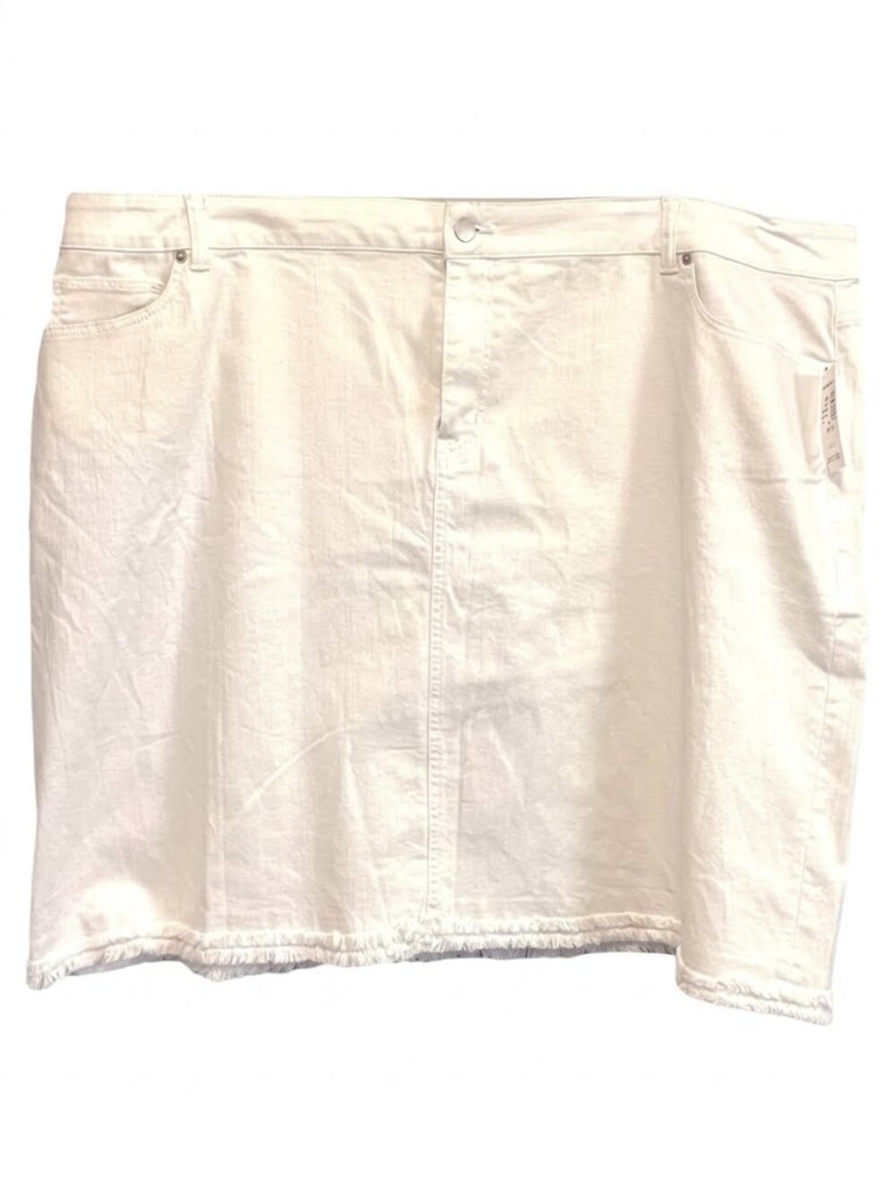 Westport NWT Plus Size White Raw Hem Denim Sporty Casual Skirt 4639